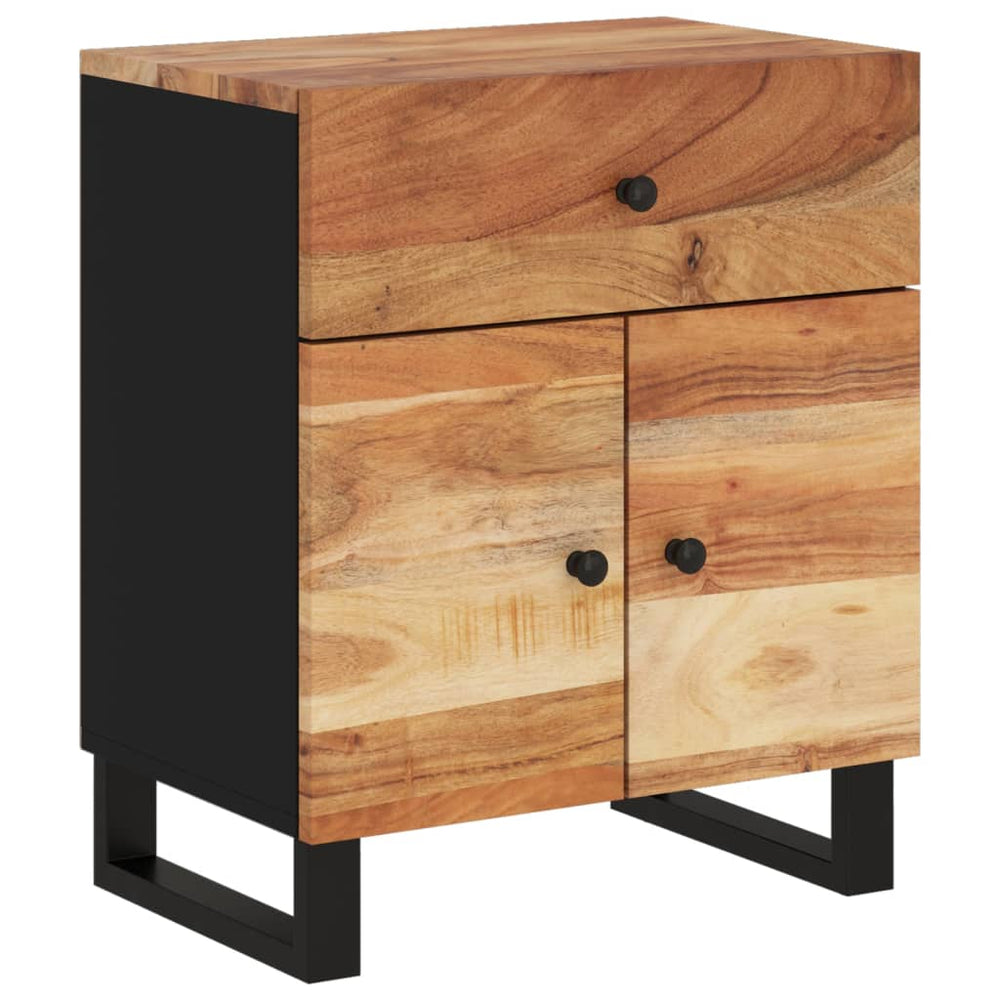 Nachtkastje 50x33x60 cm massief acaciahout en bewerkt hout MeubelReus