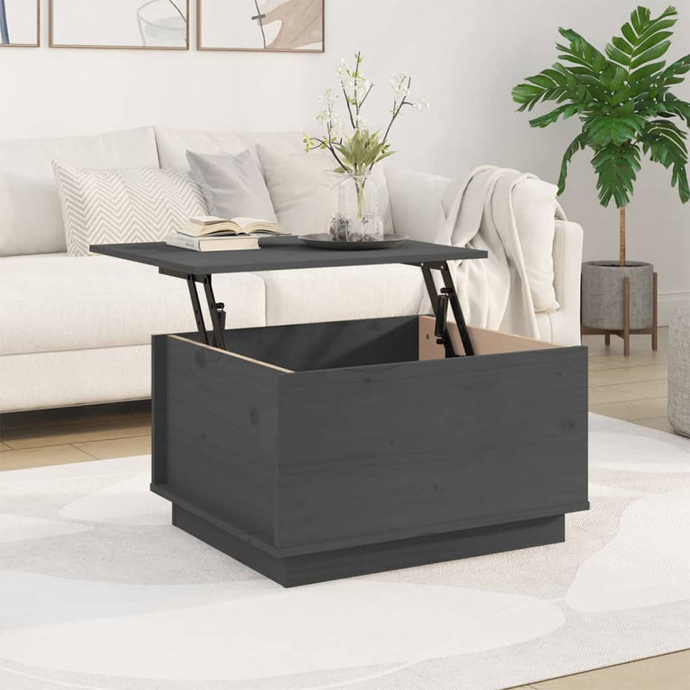 Salontafel 60x50x35 cm massief grenenhout grijs MeubelReus