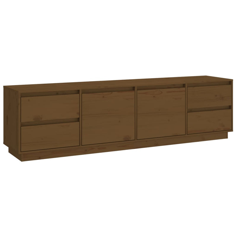 Tv-meubel 176x37x47,5 cm massief grenenhout honingbruin MeubelReus