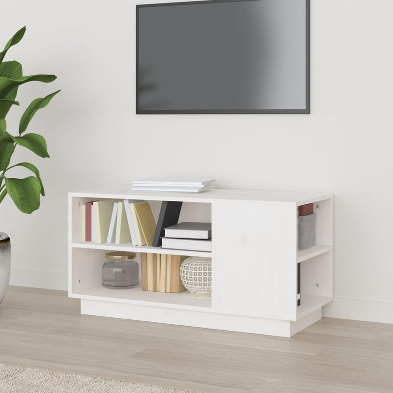 Tv-meubel 80x35x40,5 cm massief grenenhout wit MeubelReus