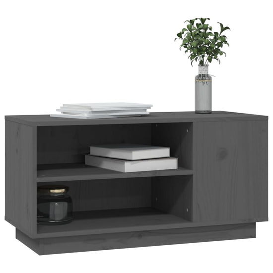 Tv-meubel 80x35x40,5 cm massief grenenhout grijs MeubelReus