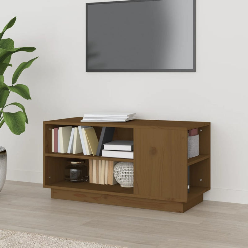 Tv-meubel 80x35x40,5 cm massief grenenhout honingbruin MeubelReus