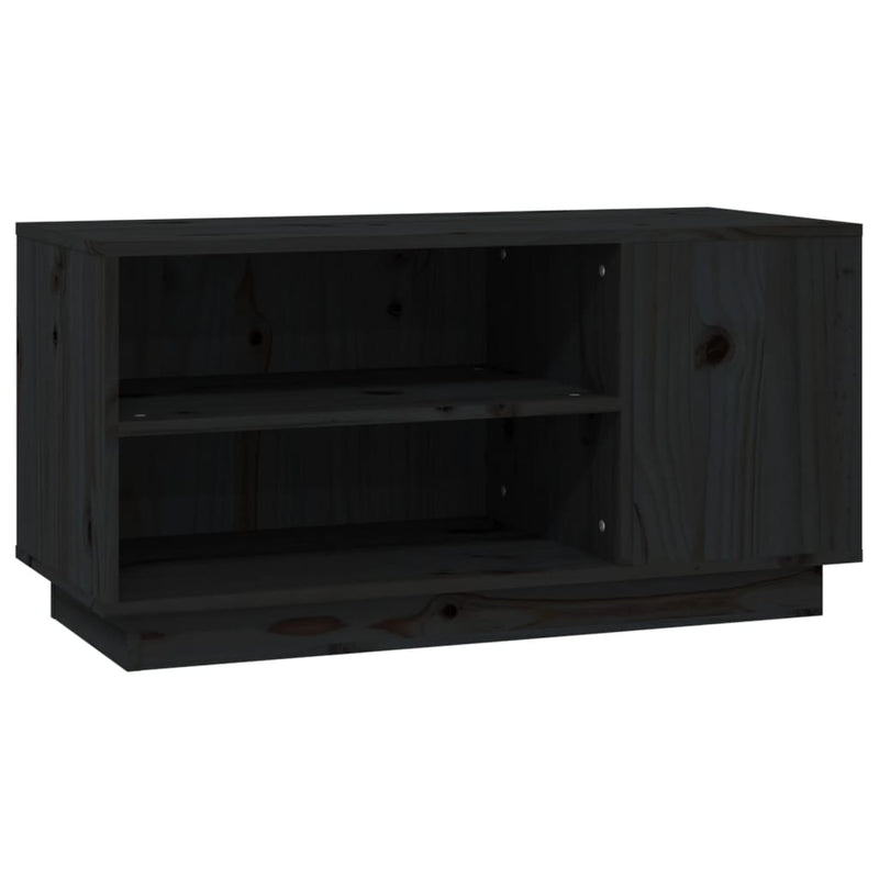 Tv-meubel 80x35x40,5 cm massief grenenhout zwart MeubelReus
