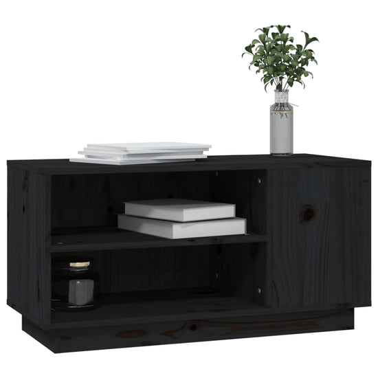 Tv-meubel 80x35x40,5 cm massief grenenhout zwart MeubelReus