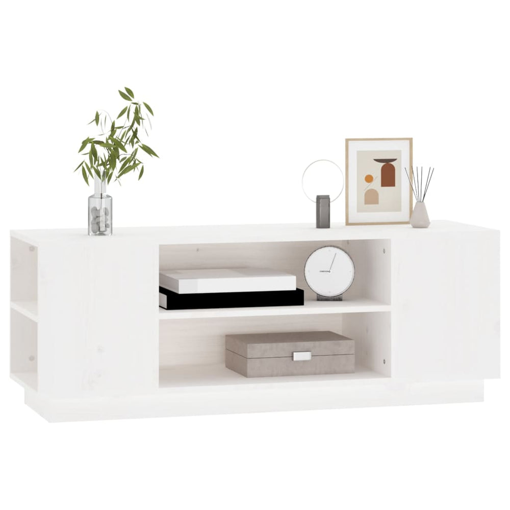 Tv-meubel 110x35x40,5 cm massief grenenhout wit MeubelReus