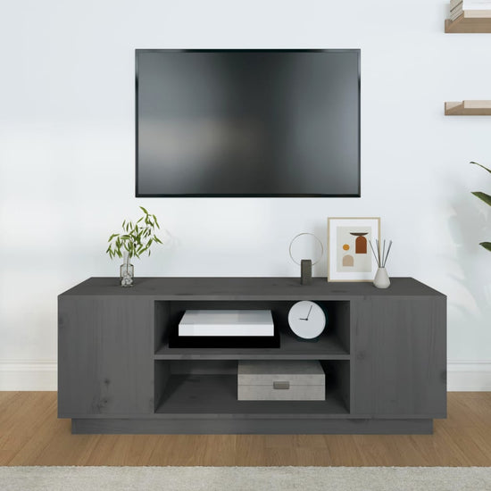 Tv-meubel 110x35x40,5 cm massief grenenhout grijs MeubelReus