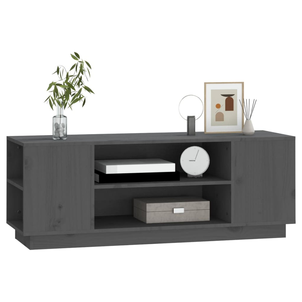 Tv-meubel 110x35x40,5 cm massief grenenhout grijs MeubelReus