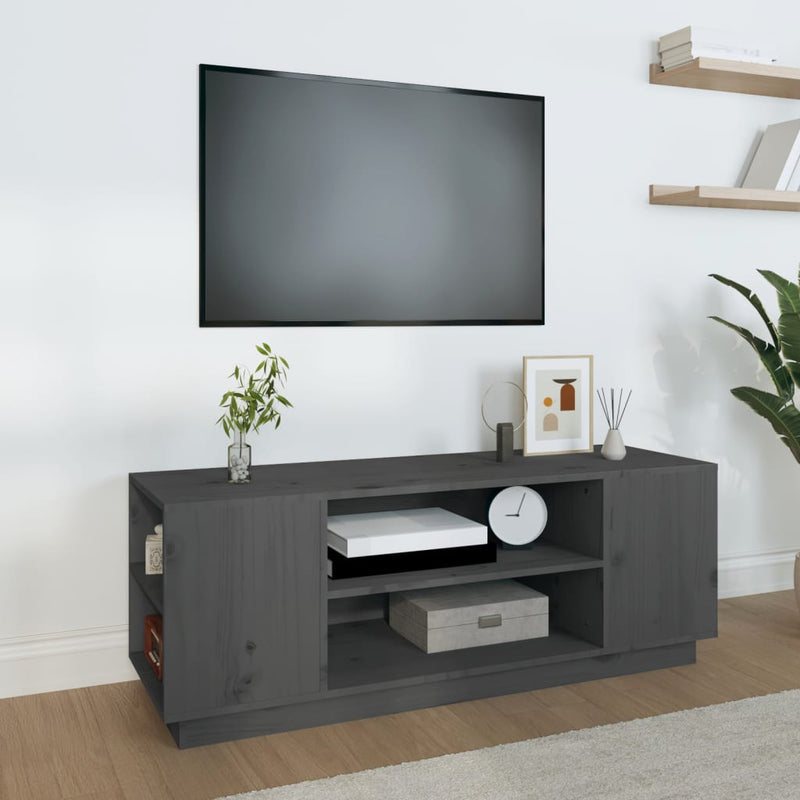 Tv-meubel 110x35x40,5 cm massief grenenhout grijs MeubelReus