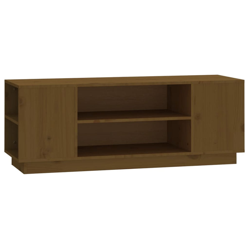 Tv-meubel 110x35x40,5 cm massief grenenhout honingbruin MeubelReus