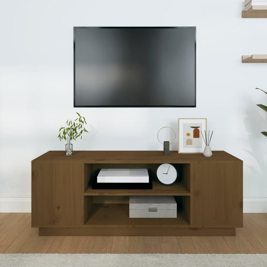 Tv-meubel 110x35x40,5 cm massief grenenhout honingbruin MeubelReus