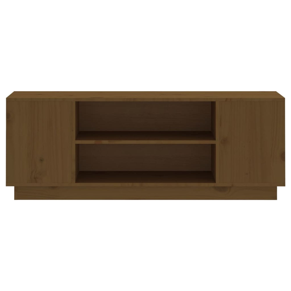 Tv-meubel 110x35x40,5 cm massief grenenhout honingbruin MeubelReus