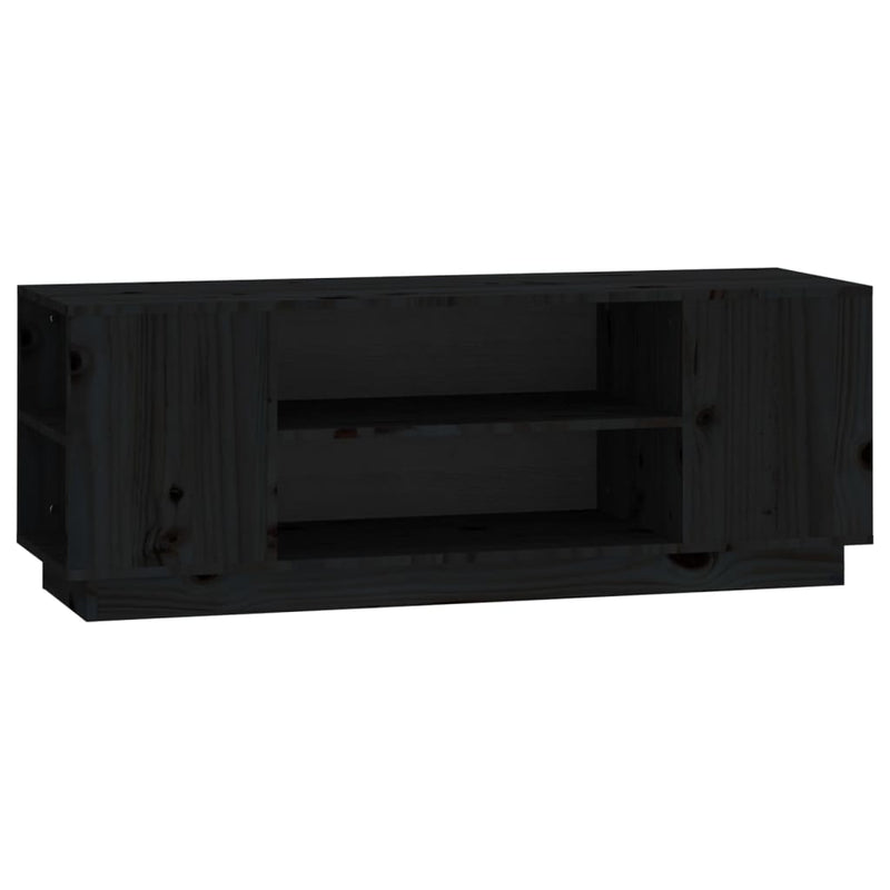 Tv-meubel 110x35x40,5 cm massief grenenhout zwart MeubelReus