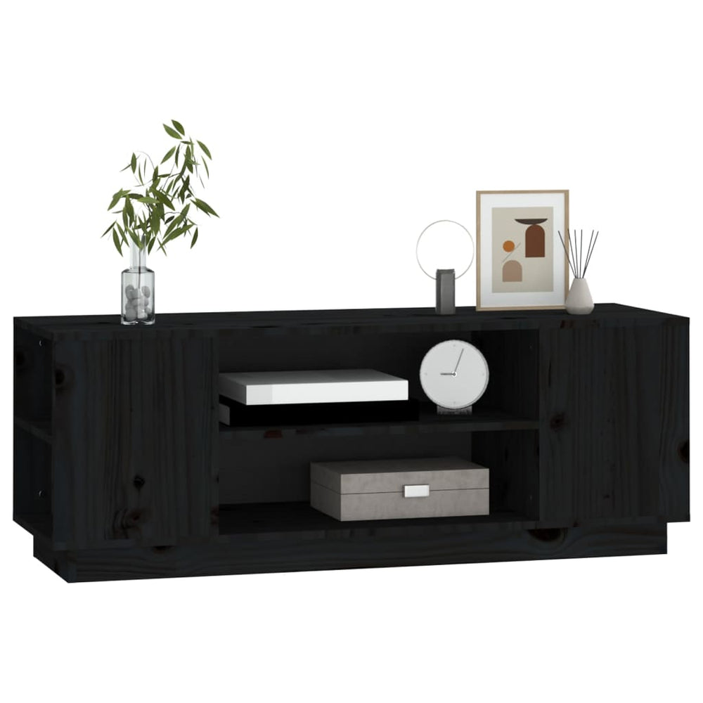 Tv-meubel 110x35x40,5 cm massief grenenhout zwart MeubelReus