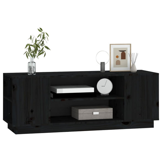 Tv-meubel 110x35x40,5 cm massief grenenhout zwart MeubelReus