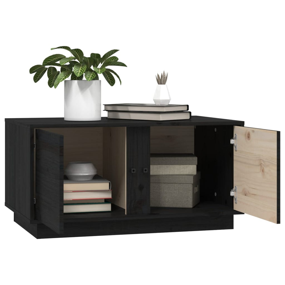 Salontafel 80x50x40 cm massief grenenhout zwart MeubelReus