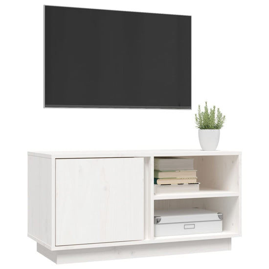 Tv-meubel 80x35x40,5 cm massief grenenhout wit MeubelReus
