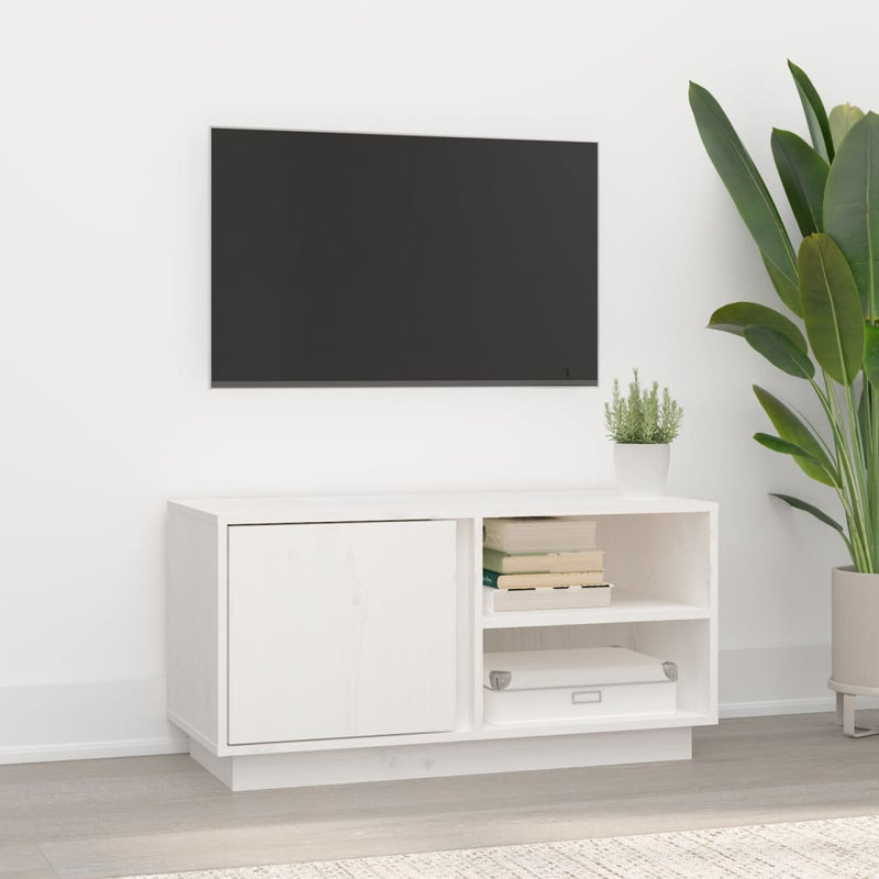 Tv-meubel 80x35x40,5 cm massief grenenhout wit MeubelReus
