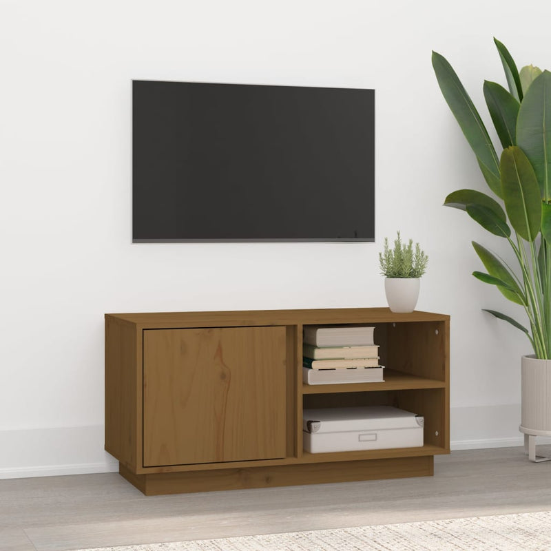 Tv-meubel 80x35x40,5 cm massief grenenhout honingbruin MeubelReus