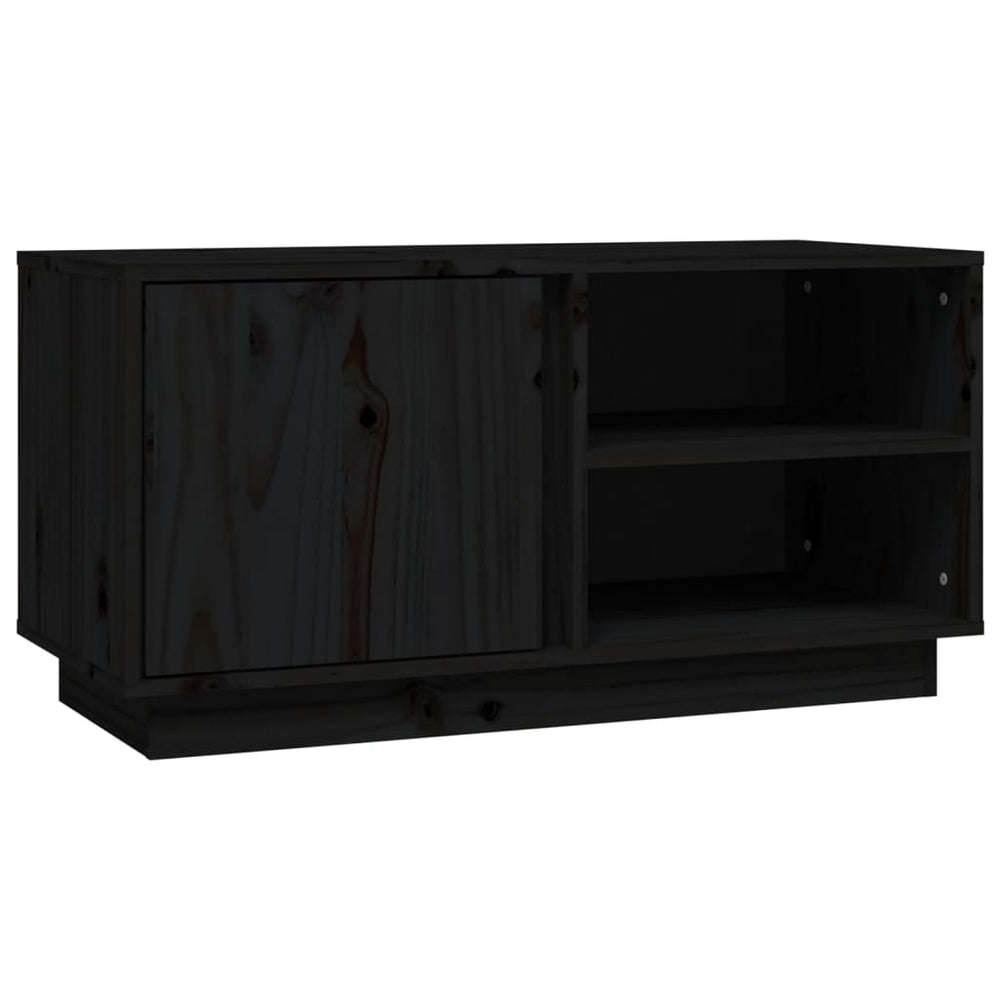 Tv-meubel 80x35x40,5 cm massief grenenhout zwart MeubelReus