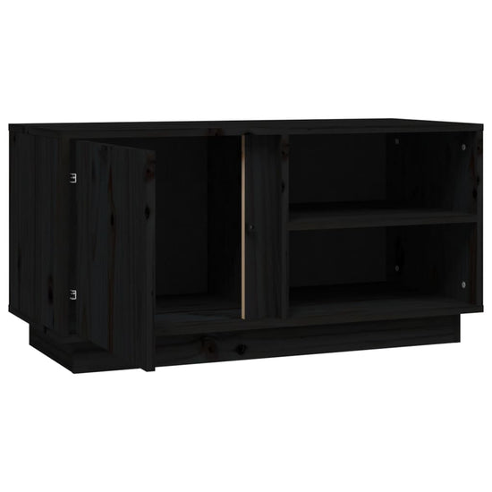 Tv-meubel 80x35x40,5 cm massief grenenhout zwart MeubelReus