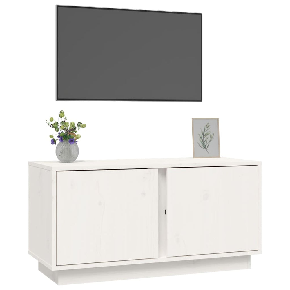 Tv-meubel 80x35x40,5 cm massief grenenhout wit MeubelReus