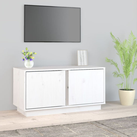 Tv-meubel 80x35x40,5 cm massief grenenhout wit MeubelReus