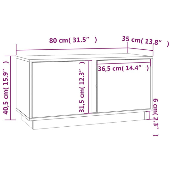 Tv-meubel 80x35x40,5 cm massief grenenhout grijs MeubelReus