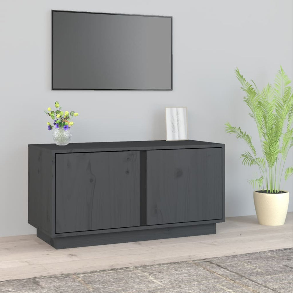 Tv-meubel 80x35x40,5 cm massief grenenhout grijs MeubelReus