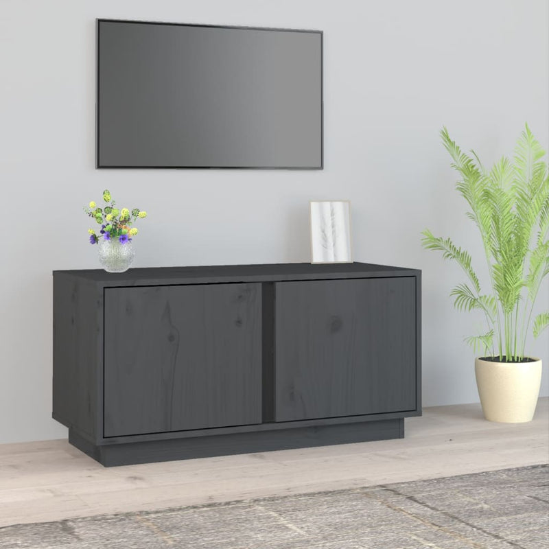 Tv-meubel 80x35x40,5 cm massief grenenhout grijs MeubelReus