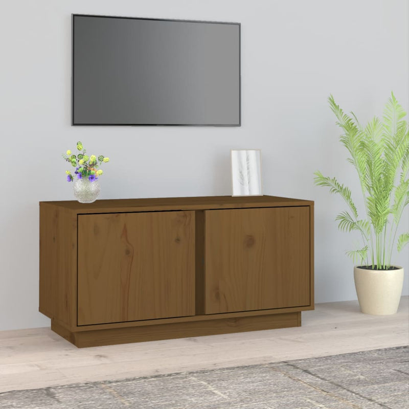 Tv-meubel 80x35x40,5 cm massief grenenhout honingbruin MeubelReus