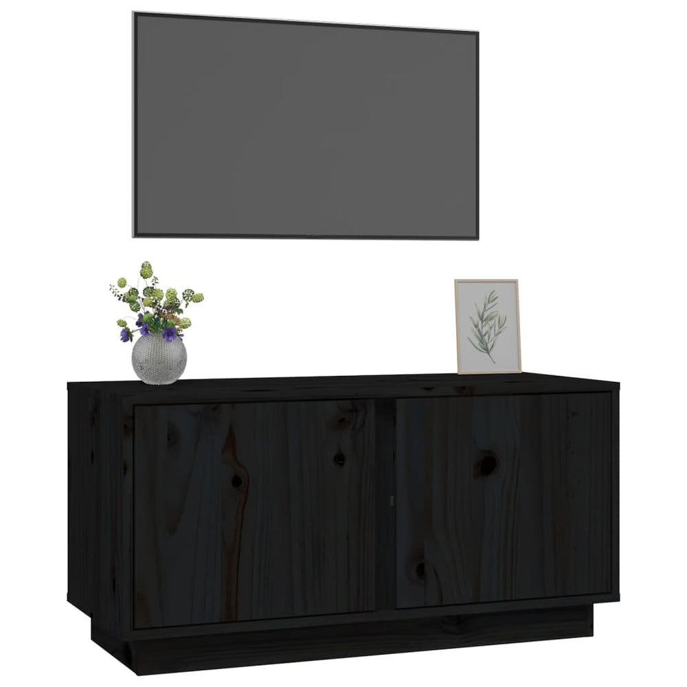 Tv-meubel 80x35x40,5 cm massief grenenhout zwart MeubelReus