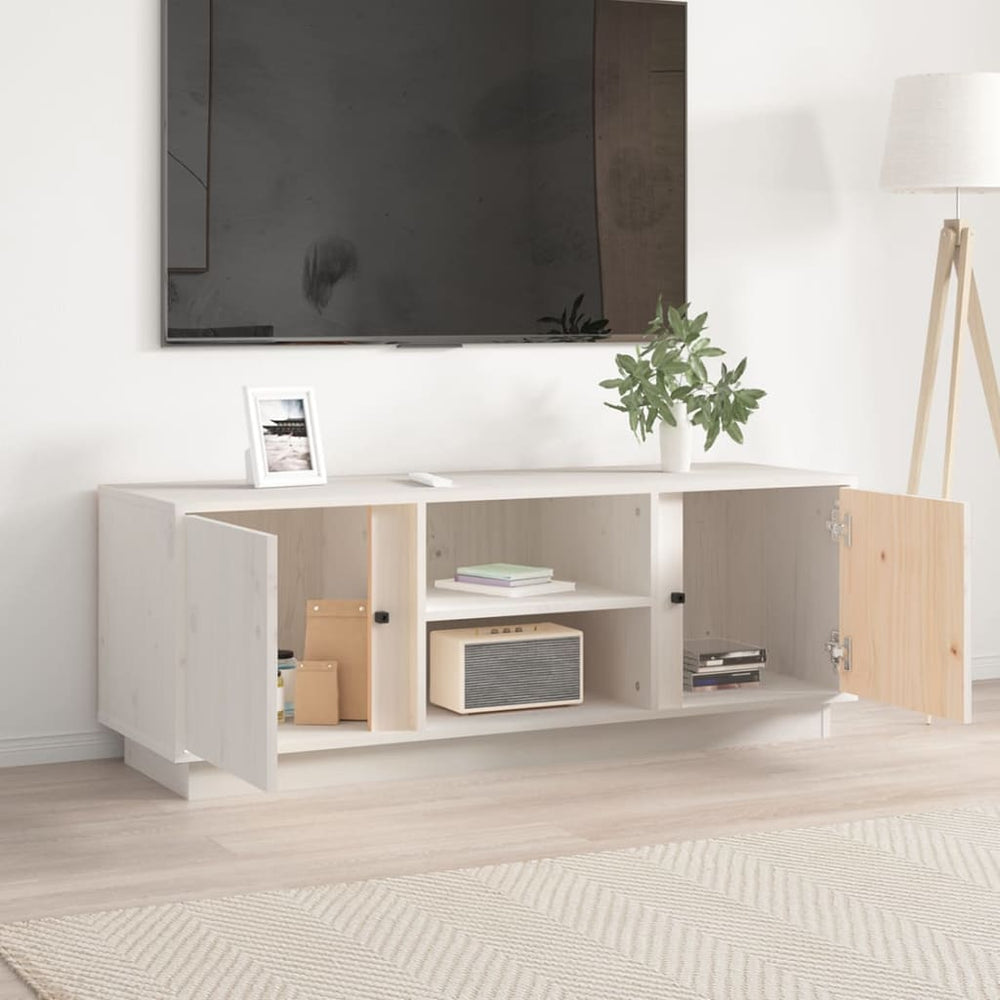 Tv-meubel 110x35x40,5 cm massief grenenhout wit MeubelReus
