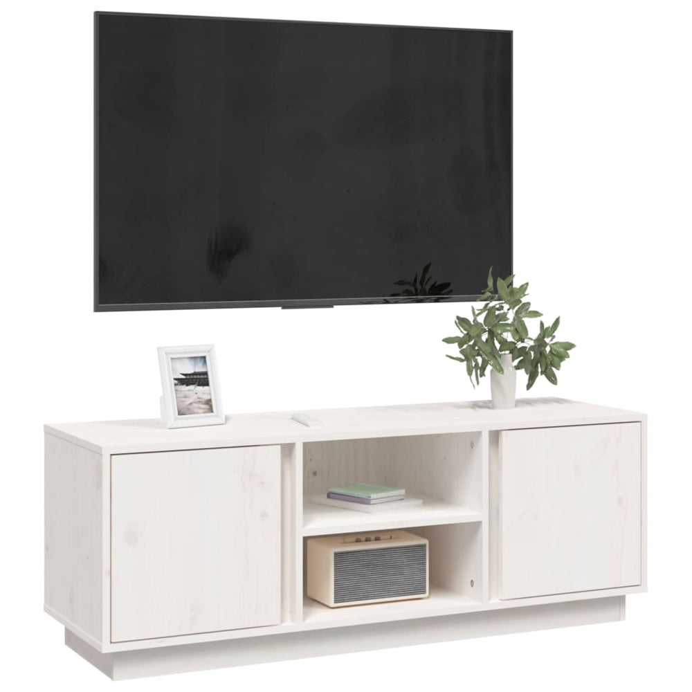 Tv-meubel 110x35x40,5 cm massief grenenhout wit MeubelReus