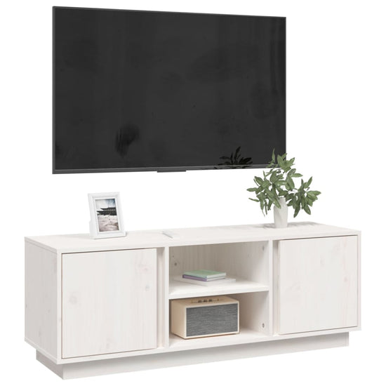 Tv-meubel 110x35x40,5 cm massief grenenhout wit MeubelReus
