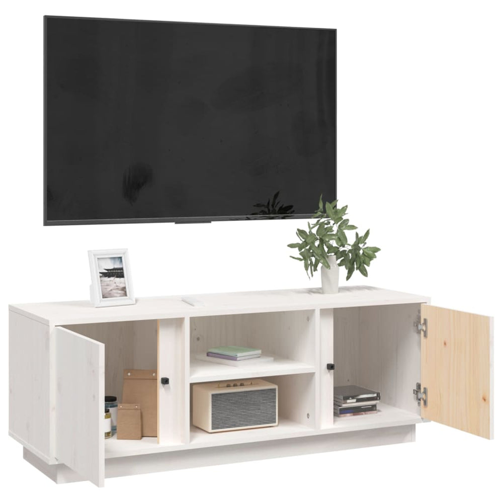 Tv-meubel 110x35x40,5 cm massief grenenhout wit MeubelReus