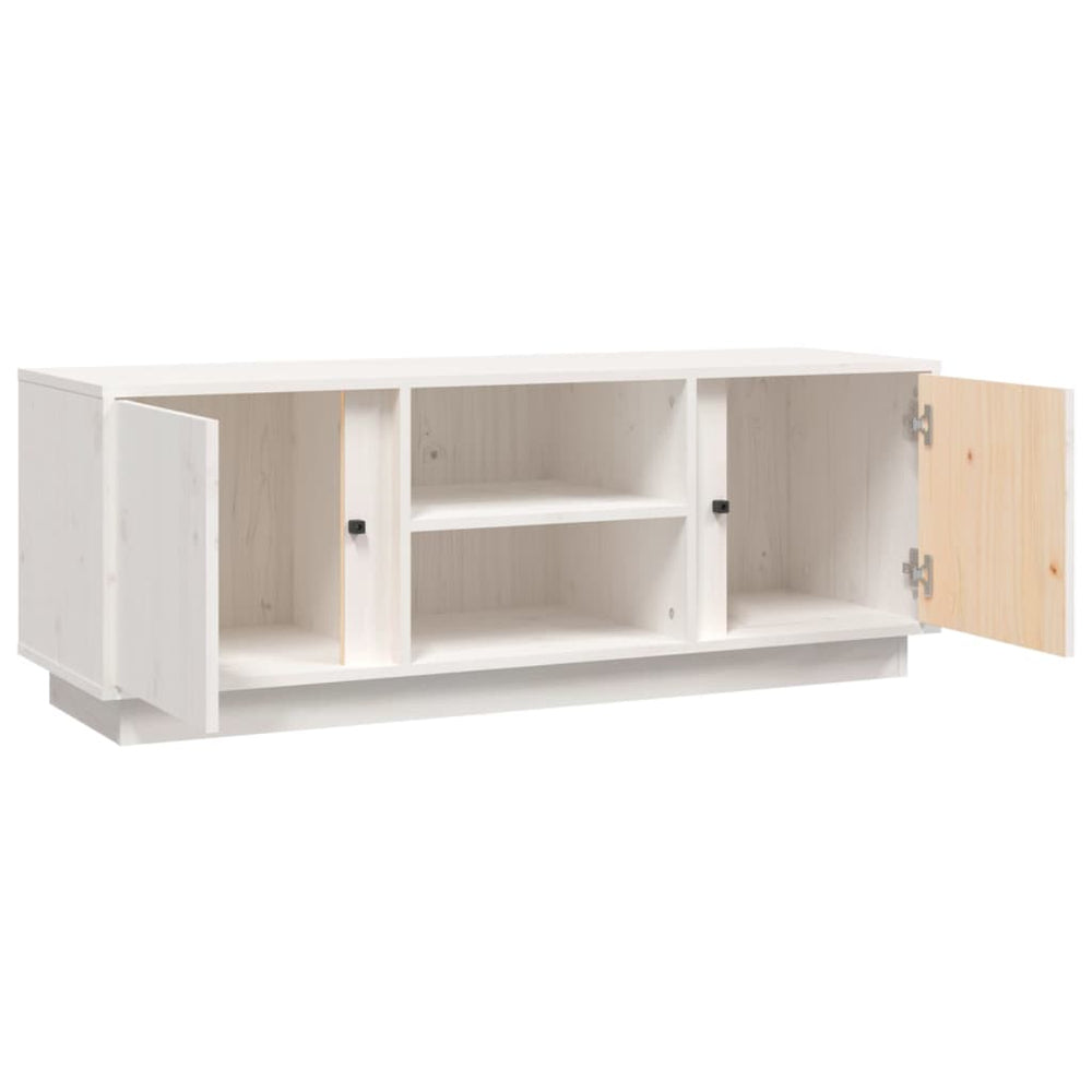 Tv-meubel 110x35x40,5 cm massief grenenhout wit MeubelReus
