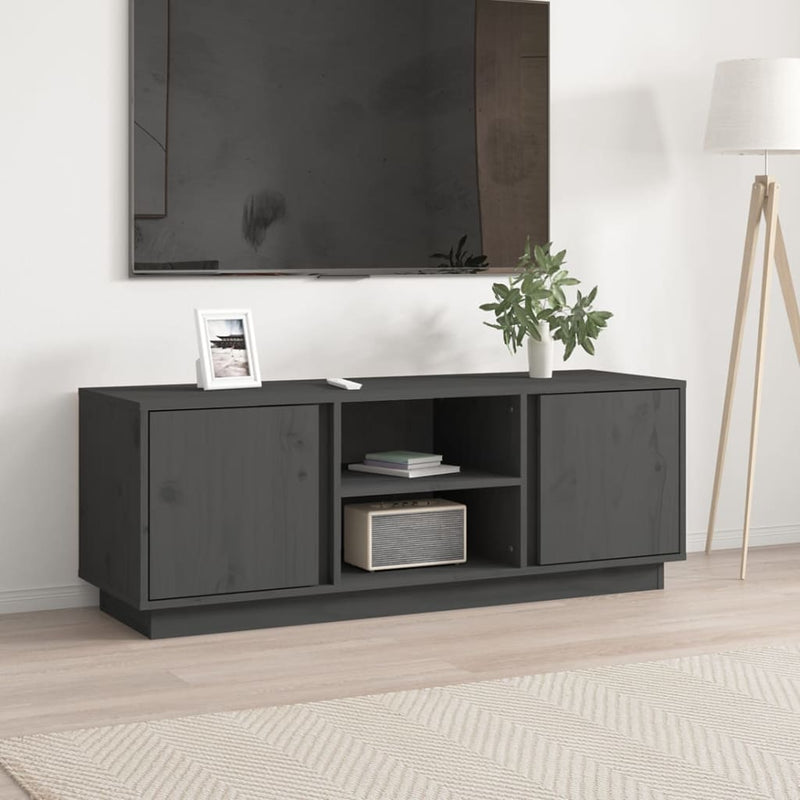 Tv-meubel 110x35x40,5 cm massief grenenhout grijs MeubelReus