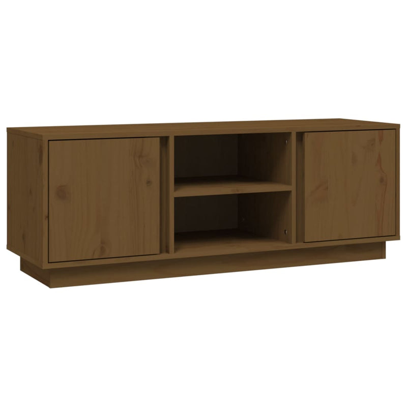 Tv-meubel 110x35x40,5 cm massief grenenhout honingbruin MeubelReus