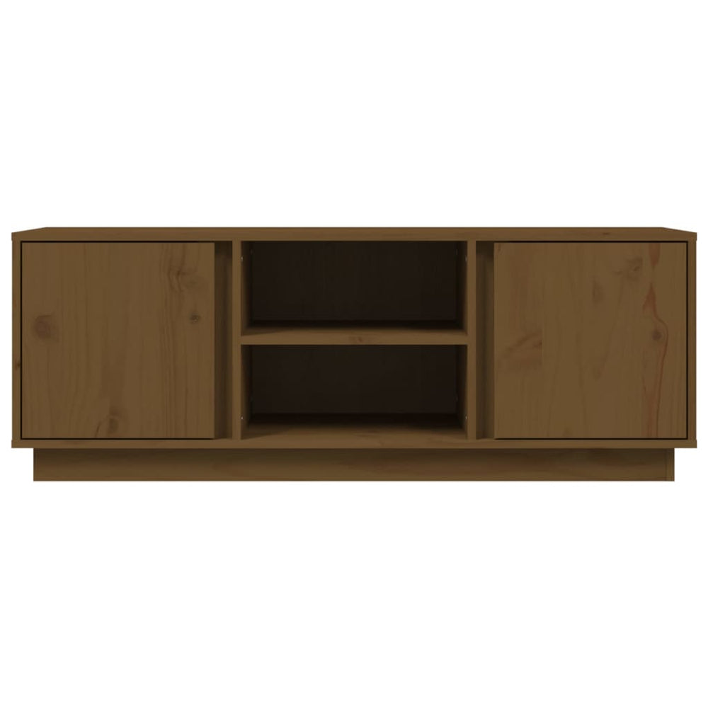 Tv-meubel 110x35x40,5 cm massief grenenhout honingbruin MeubelReus