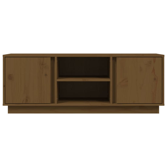 Tv-meubel 110x35x40,5 cm massief grenenhout honingbruin MeubelReus