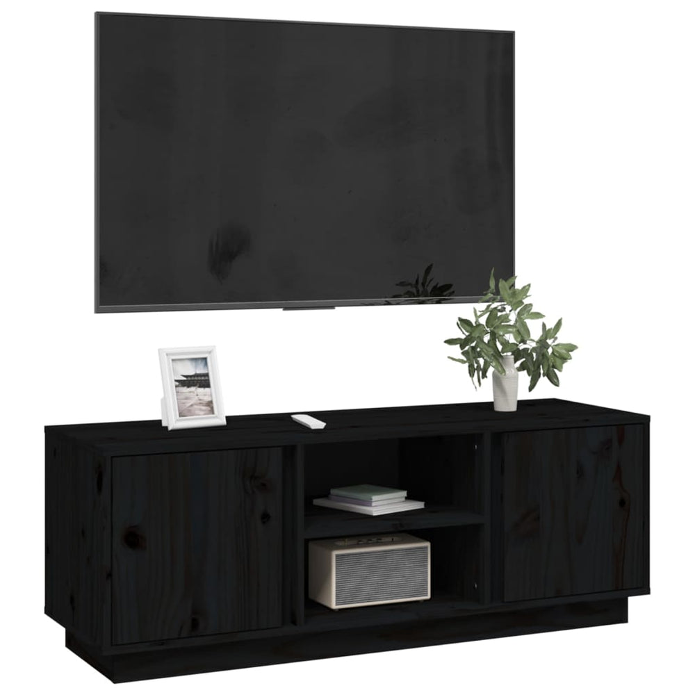 Tv-meubel 110x35x40,5 cm massief grenenhout zwart MeubelReus