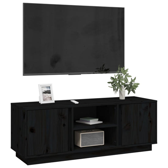 Tv-meubel 110x35x40,5 cm massief grenenhout zwart MeubelReus