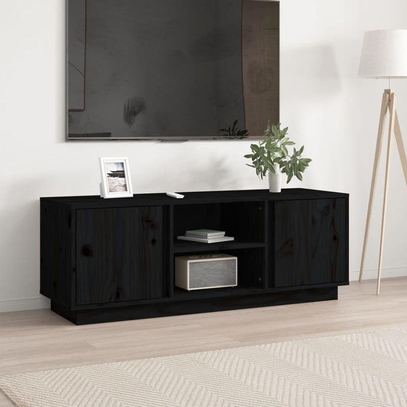 Tv-meubel 110x35x40,5 cm massief grenenhout zwart MeubelReus
