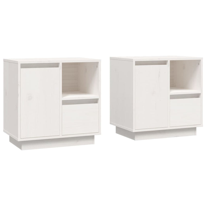 Nachtkastjes 2 st 50x34x50 cm massief grenenhout wit MeubelReus