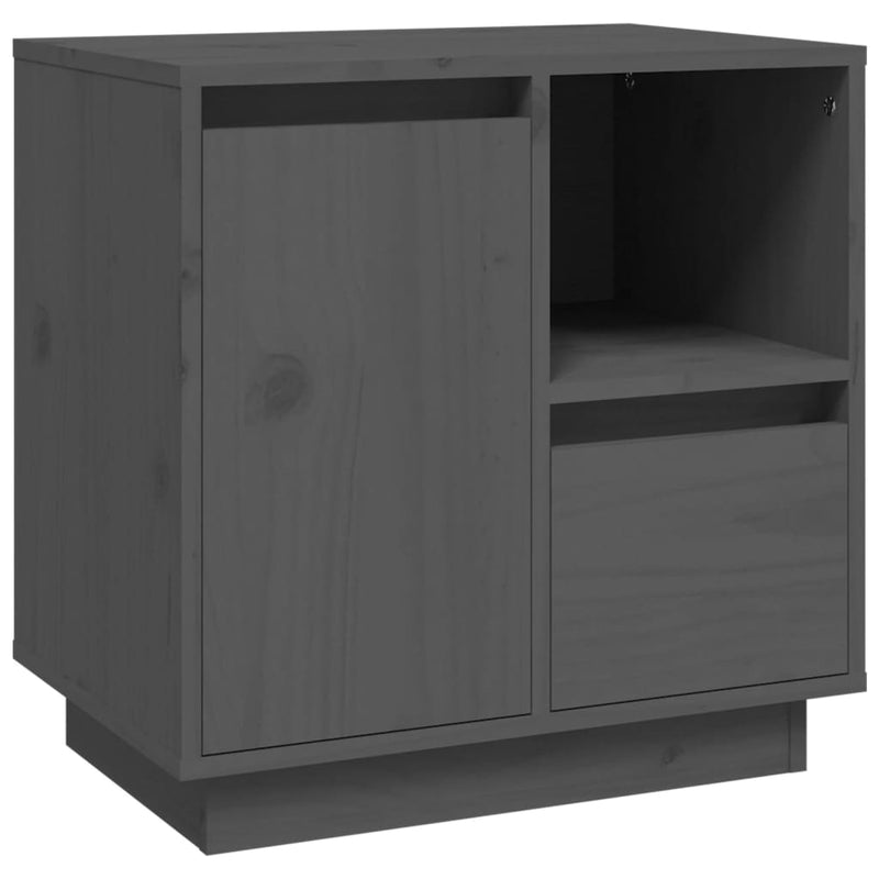 Nachtkastje 50x34x50 cm massief grenenhout grijs MeubelReus
