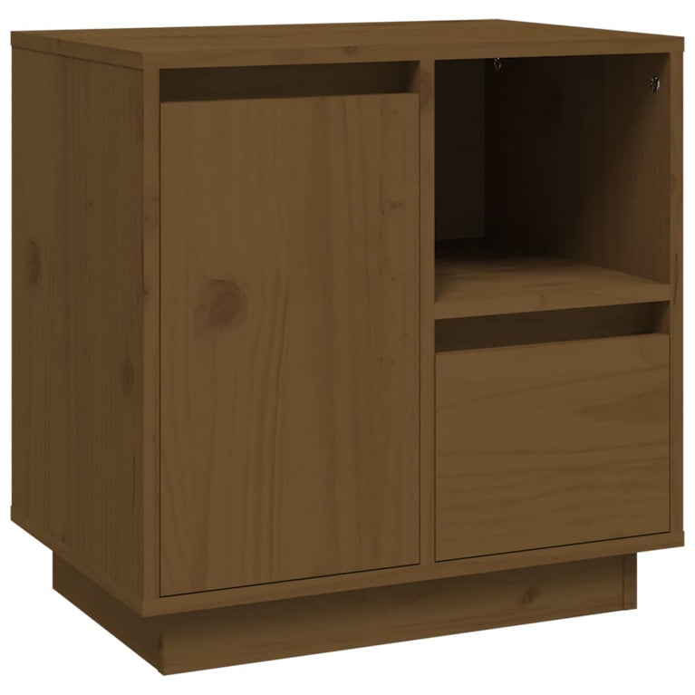 Nachtkastje 50x34x50 cm massief grenenhout honingbruin MeubelReus