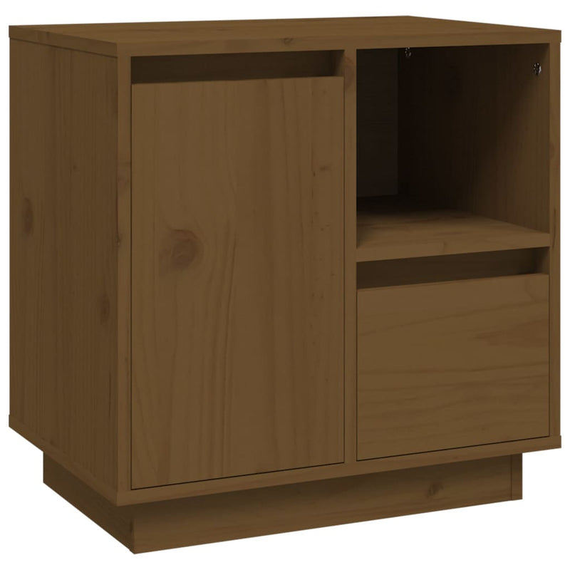 Nachtkastje 50x34x50 cm massief grenenhout honingbruin MeubelReus