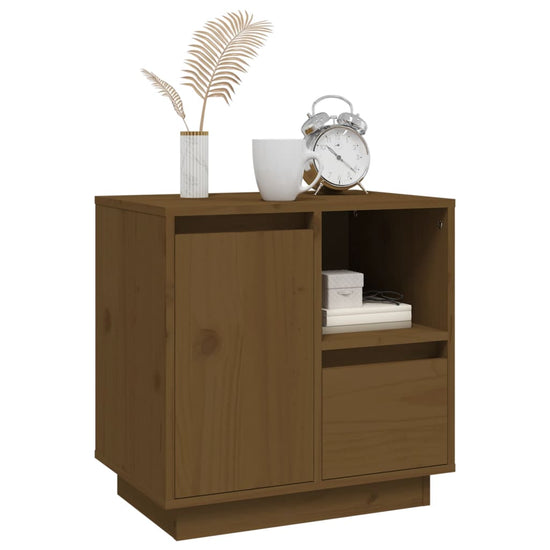 Nachtkastjes 2 st 50x34x50 cm massief grenenhout honingbruin MeubelReus