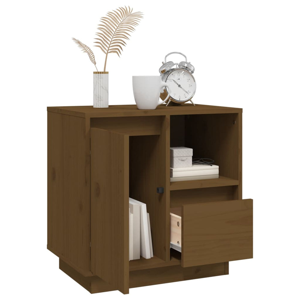 Nachtkastjes 2 st 50x34x50 cm massief grenenhout honingbruin MeubelReus