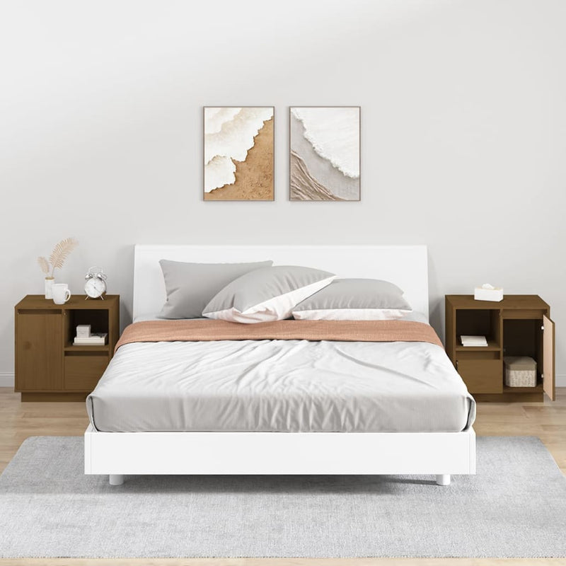 Nachtkastjes 2 st 50x34x50 cm massief grenenhout honingbruin MeubelReus